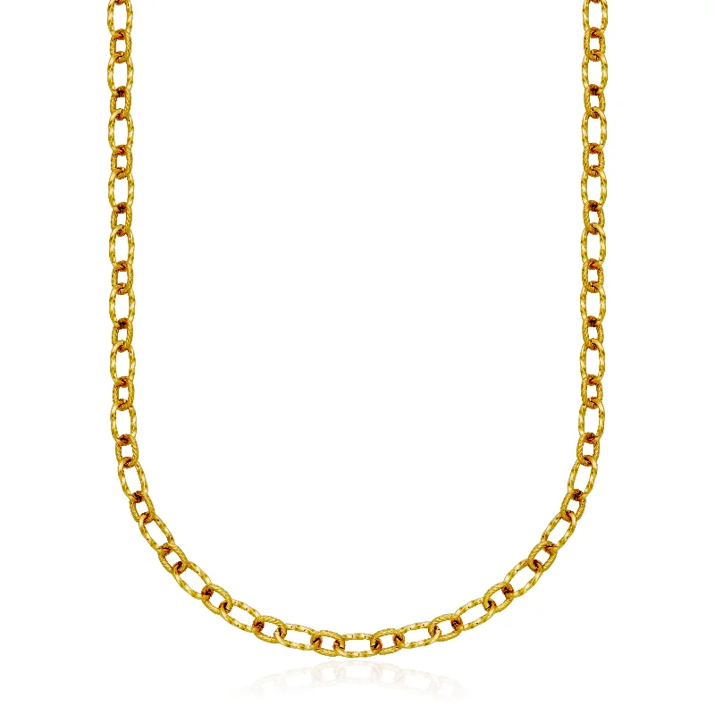 vintage-inspired pearl brooch Steelx Stainless Steel & Gold Plated Oval Link Necklace vintage-inspired pearl brooch Steelx Stainless Steel & Gold Plated Oval Link Necklace