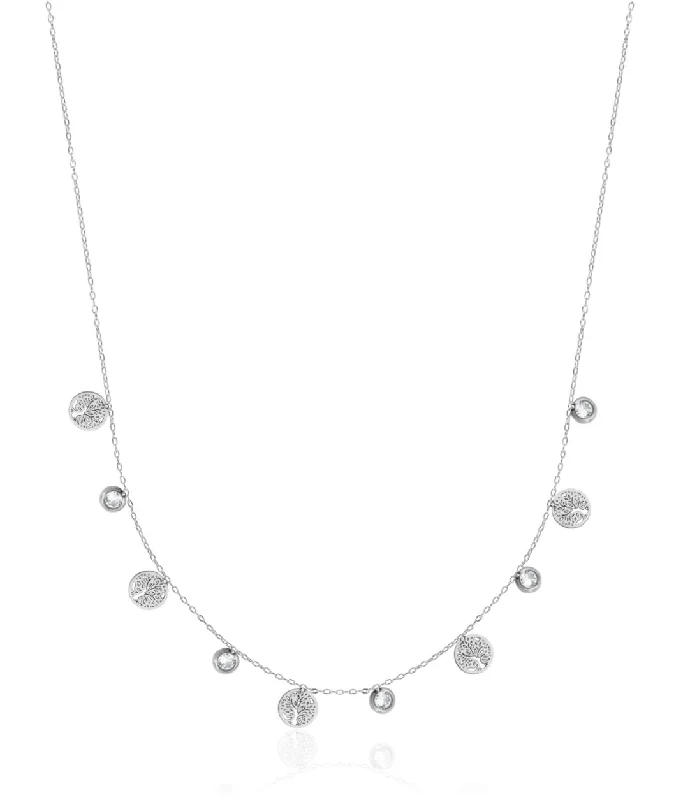 classic diamond solitaire earrings SteelX Tree Of Life Necklace