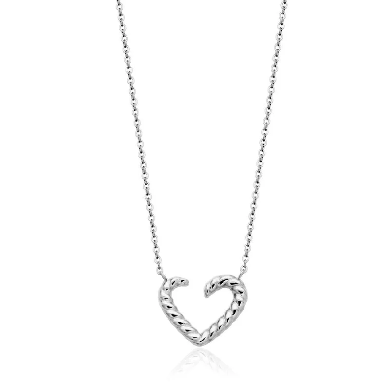 unique gemstone cocktail ring Steelx Twisted Heart Necklace