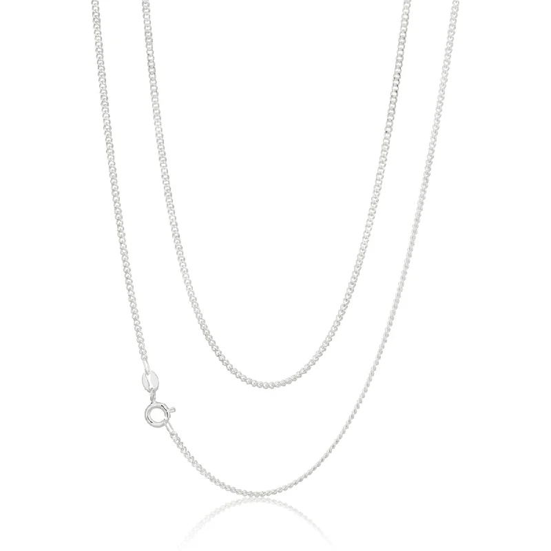dainty gemstone chain bracelet Sterling Silver 50 Gauge Curb Dicut Chain 55cm