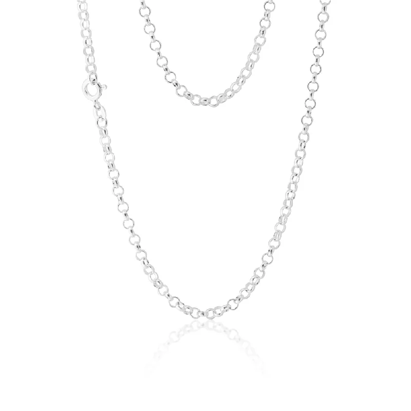 emerald cut diamond wedding ring Sterling Silver 50cm 70 Gauge Belcher Chain