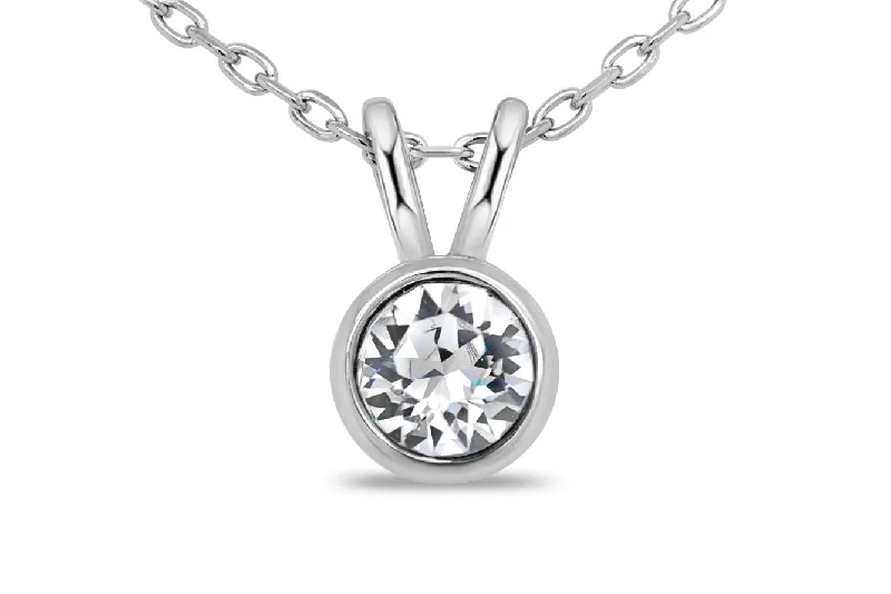 Celtic knot wedding band Sterling Silver Bezel Crystal Necklace