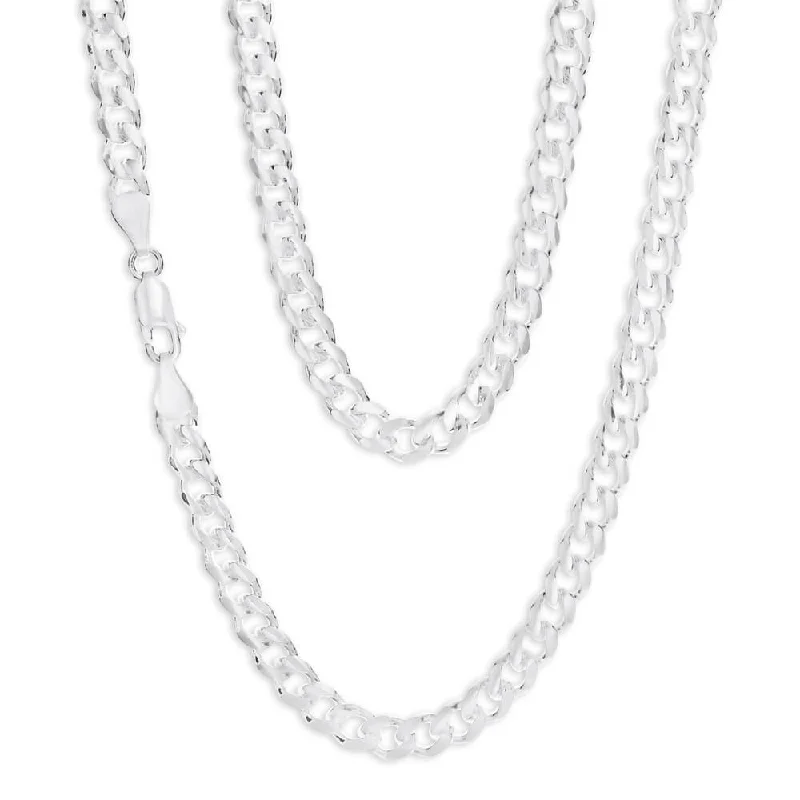 vintage platinum wedding band Sterling Silver Curb Dicut 170 Gauge 55cm Chain