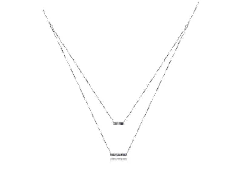 infinity loop ring rose gold Sterling Silver CZ Strand Necklace