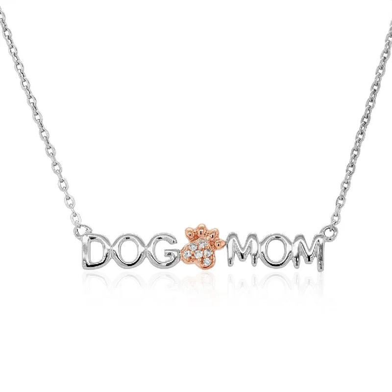 custom zodiac sign ring STERLING SILVER DOG MOM PENDANT NECKLACE WITH DIAMONDS, .02 CT TW custom zodiac sign ring STERLING SILVER DOG MOM PENDANT NECKLACE WITH DIAMONDS, .02 CT TW