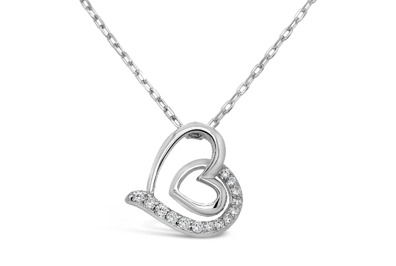 personalized gemstone pendant necklace Casablanca Sterling Silver Double Heart Necklace