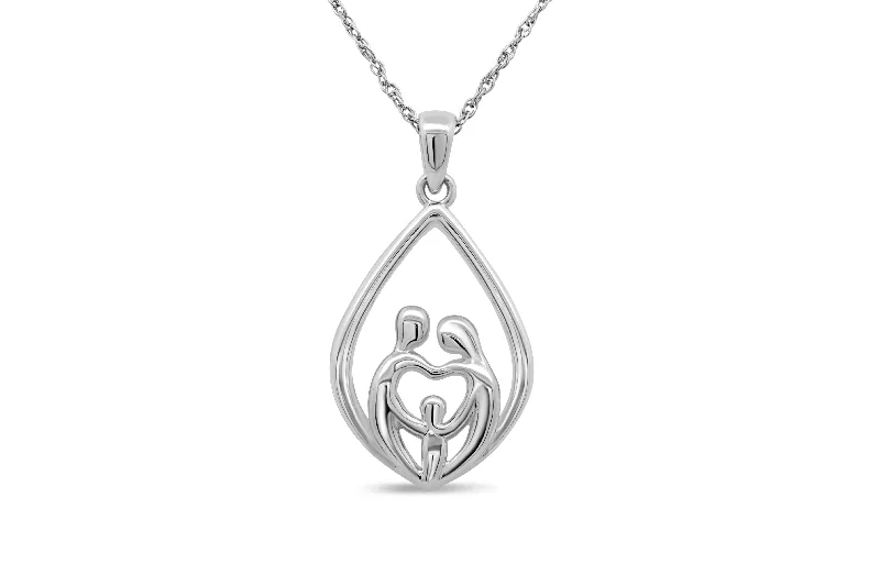 chunky silver hoop earrings Sterling Silver Family Necklace