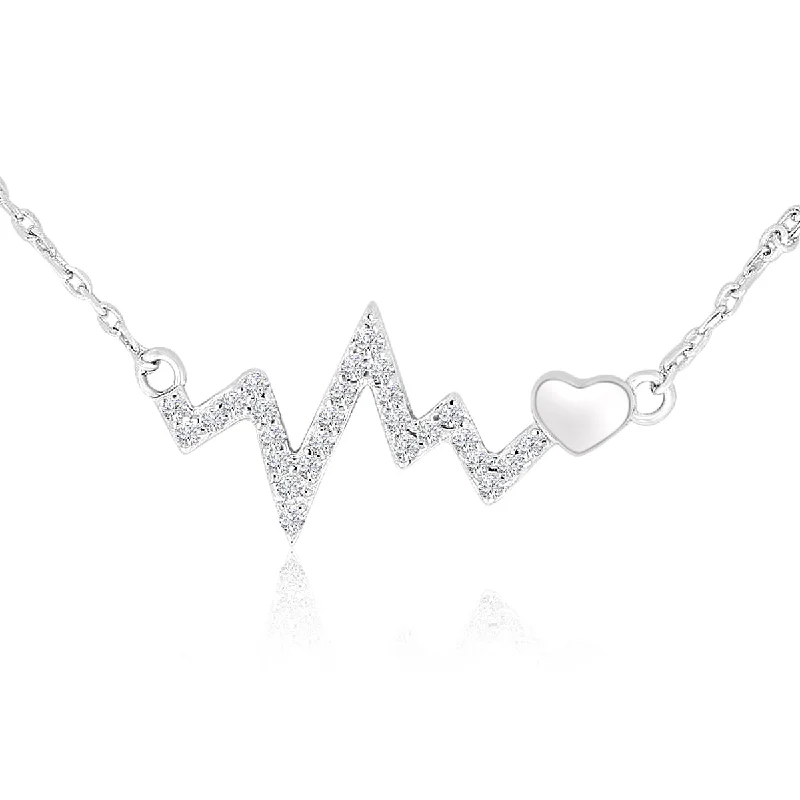 vintage sapphire necklace Casablanca Heartbeat Pulse Sterling Silver Necklace