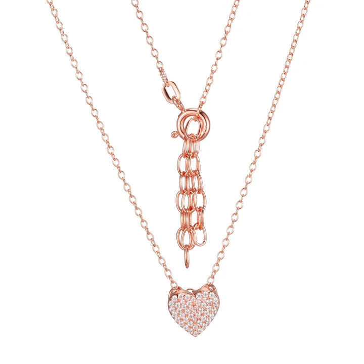 emerald cut diamond earrings Sterling Silver Heart Pendant & Necklace