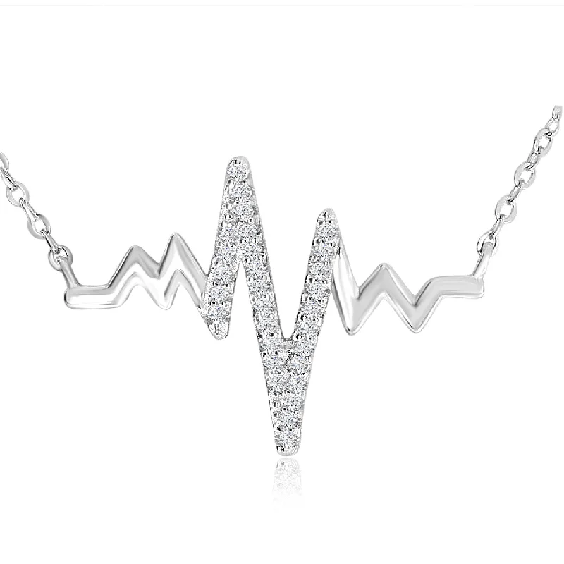 heart-shaped promise ring sterling silver Casablanca Sterling Silver Heartbeat Pulse Necklace heart-shaped promise ring sterling silver Casablanca Sterling Silver Heartbeat Pulse Necklace