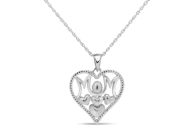 silver Celtic knot necklace Sterling Silver Mom Heart Necklace