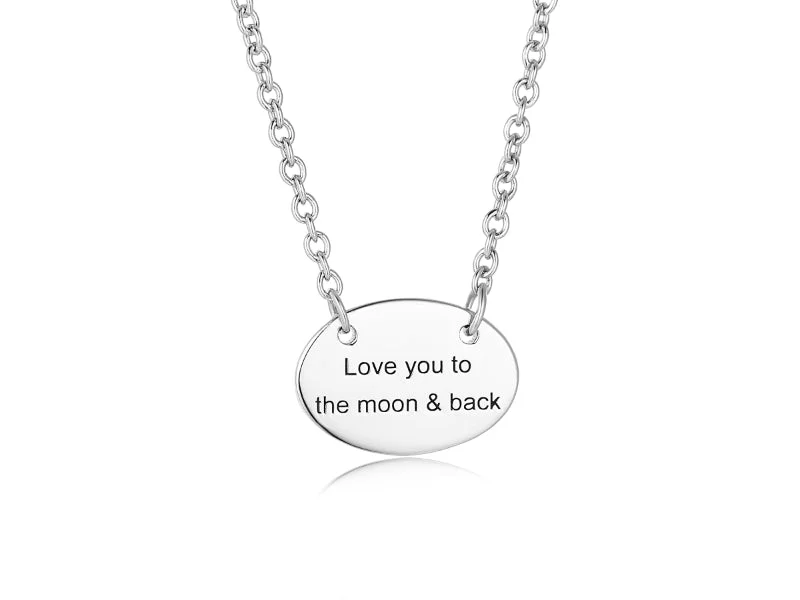 double-layered choker necklace Casablanca Love You To The Moon & Back Sterling Silver Oval Necklace double-layered choker necklace Casablanca Love You To The Moon & Back Sterling Silver Oval Necklace