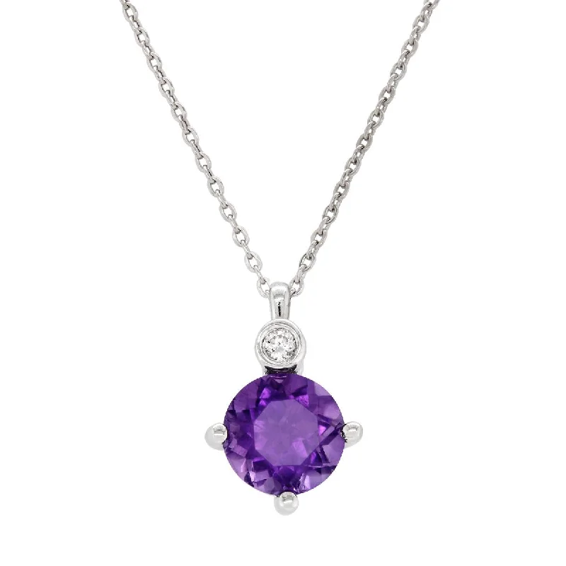 modern geometric earrings gold STERLING SILVER NECKLACE WITH AMETHYST AND LAB GROWN DIAMOND ACCENT, .02 CT modern geometric earrings gold STERLING SILVER NECKLACE WITH AMETHYST AND LAB GROWN DIAMOND ACCENT, .02 CT