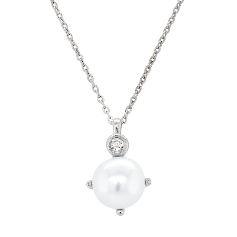 evil eye protection bracelet STERLING SILVER NECKLACE WITH PEARL AND LAB GROWN DIAMOND ACCENT, .02 CT evil eye protection bracelet STERLING SILVER NECKLACE WITH PEARL AND LAB GROWN DIAMOND ACCENT, .02 CT