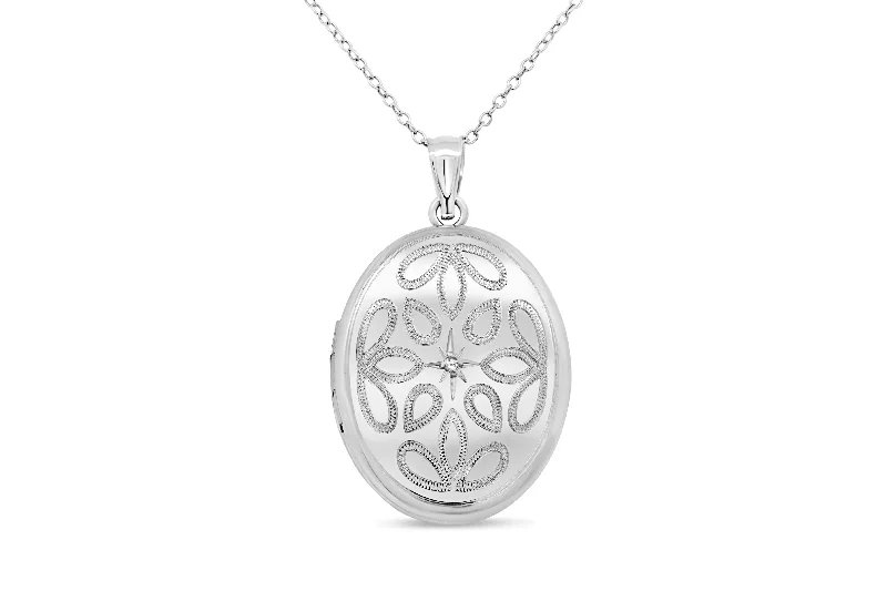 classic pearl choker necklace Sterling Silver Oval Locket Necklace