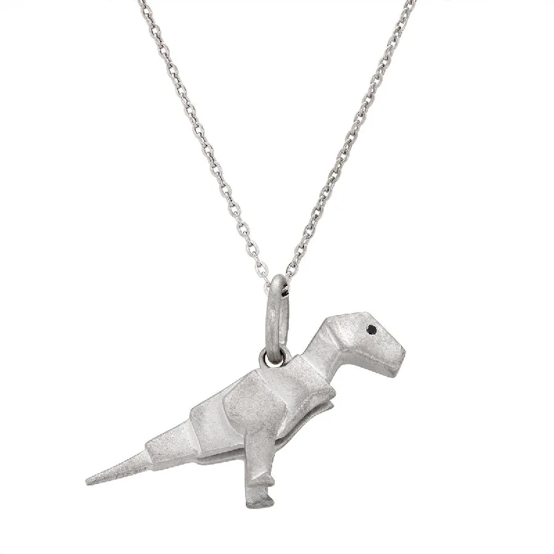 dainty rose gold chain bracelet STERLING SILVER SMALL ORIGAMI DINOSAUR PENDANT