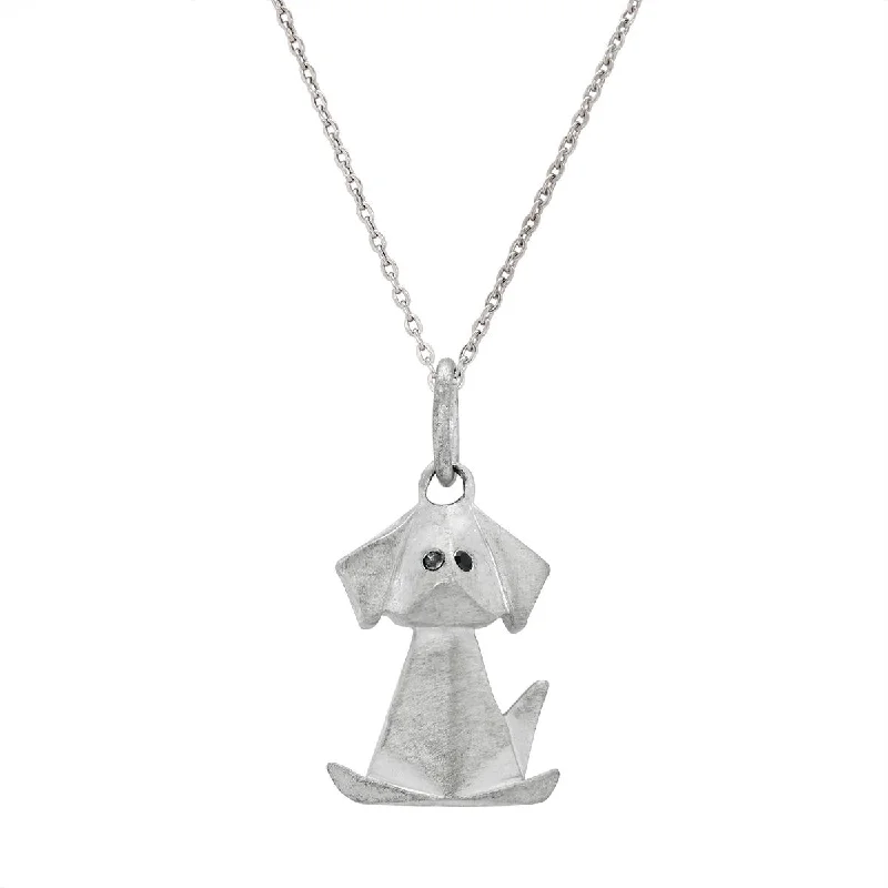 silver arrow pendant necklace STERLING SILVER SMALL ORIGAMI DOG PENDANT