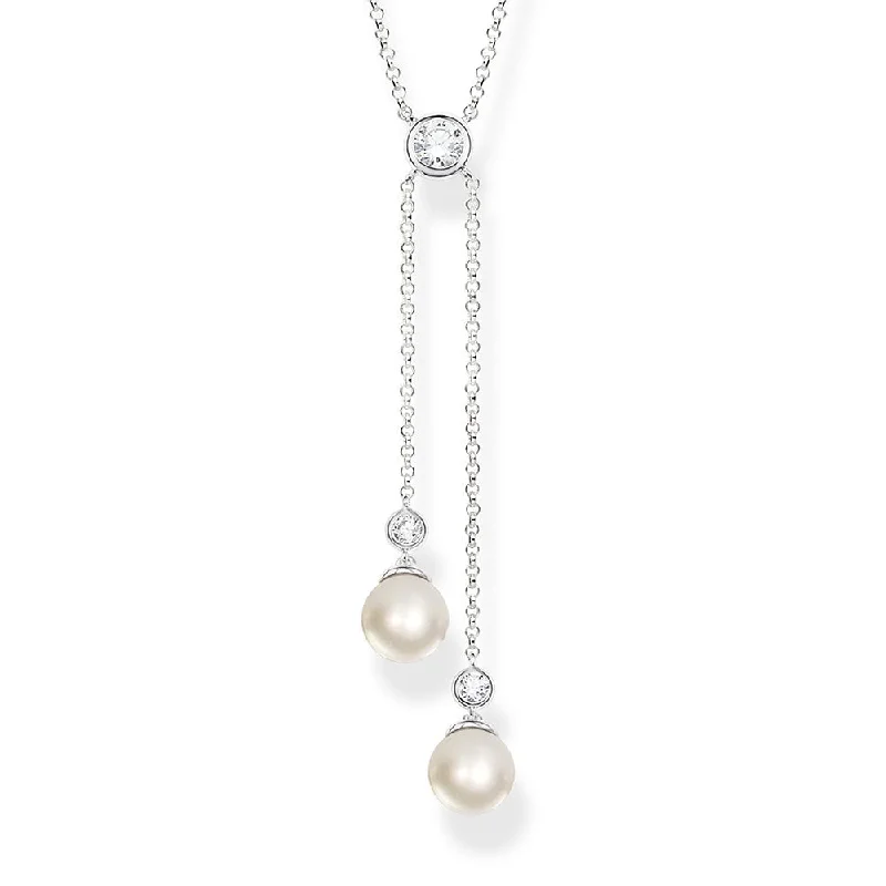 birthstone necklace for mom Sterling Silver Thomas Sabo Fresh Water Pearl nacklace