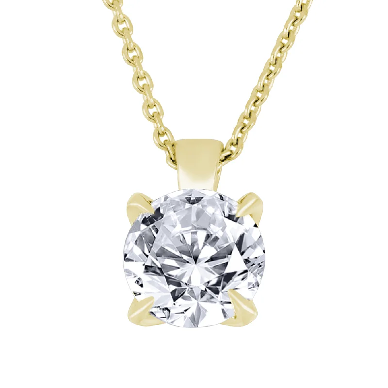 vintage rose-cut diamond ring Casablanca Sterling Silver Yellow Gold Plated Lab Grown Round .50CT TDW Diamond Necklace