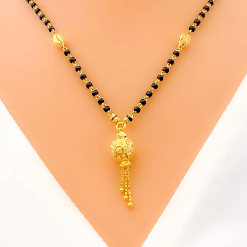 Stylish Dangling Orb Chain 22k Gold Mangal Sutra