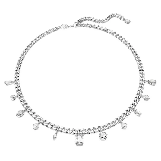personalized silver cuff bracelet Swarovski Dextera Necklace: White