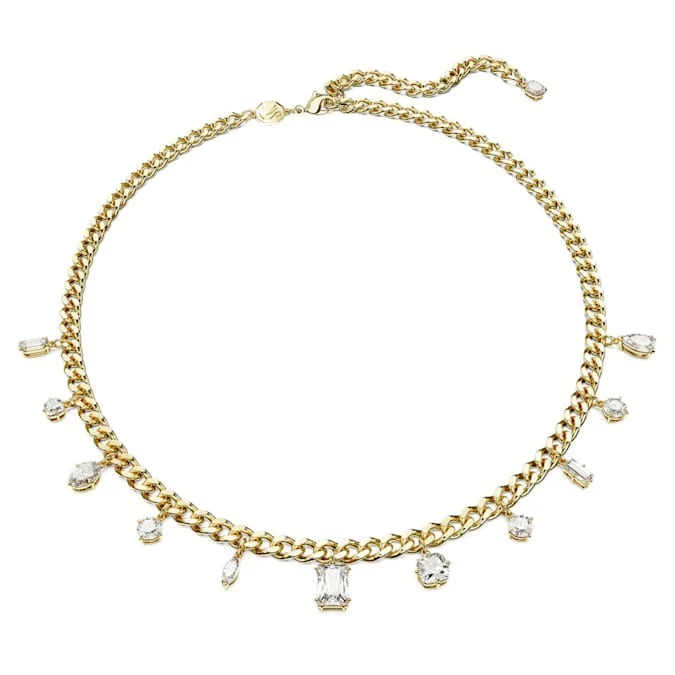 tiny gold huggie hoops Swarovski Dextera Necklace: Gold