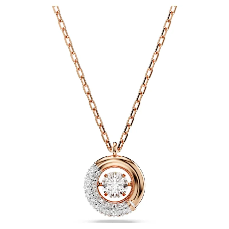 butterfly pendant necklace delicate Swarovski Dextera Rose Tone Circle Necklace