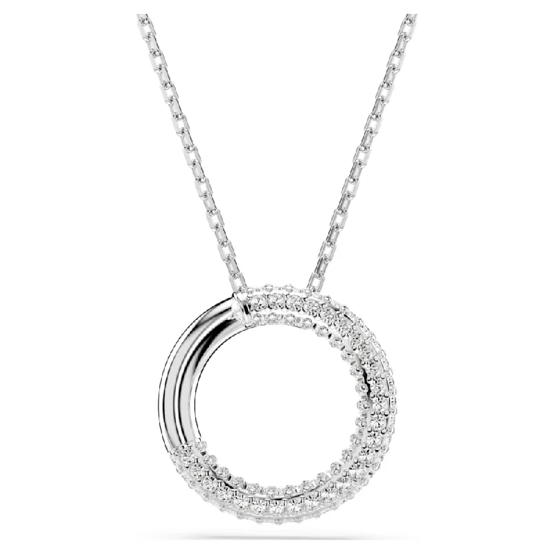 freshwater pearl drop earrings Swarovski Dextera Silver Crystal Necklace & Chain