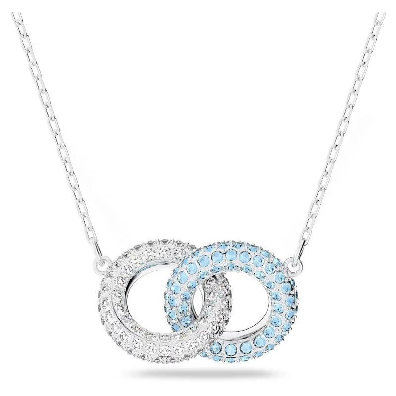 vintage-style filigree bracelet Swarovski Double Circle Stone Necklace