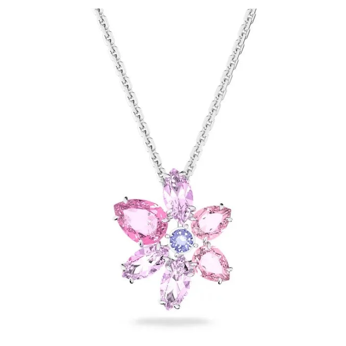 ethical lab-grown diamond ring Swarovski Gema Flower Necklace: Pink