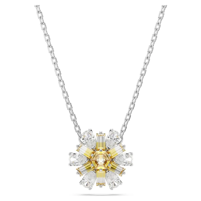 diamond halo stud earrings Swarovski Idyllia Flower Necklace