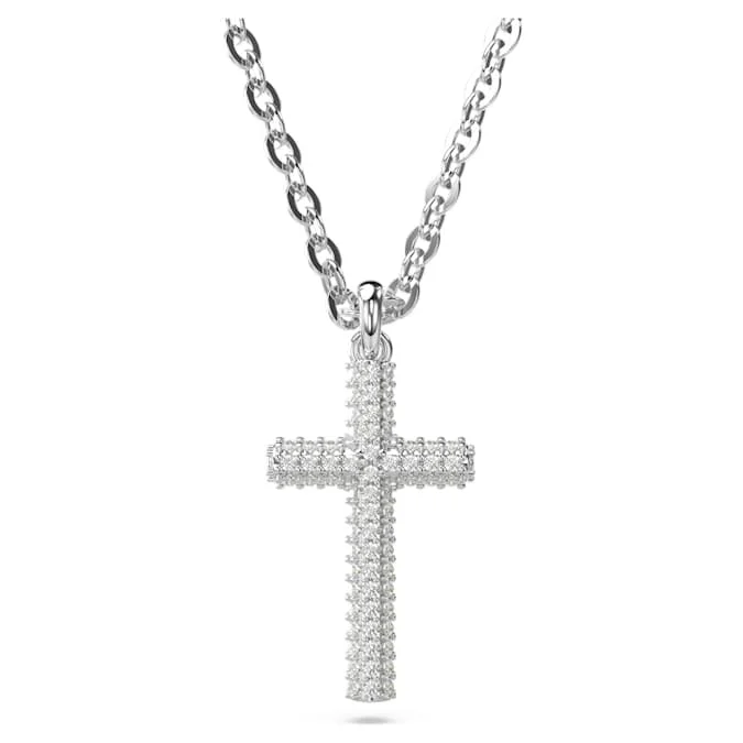 titanium black matte ring Swarovski Insigne Pavé Cross Necklace