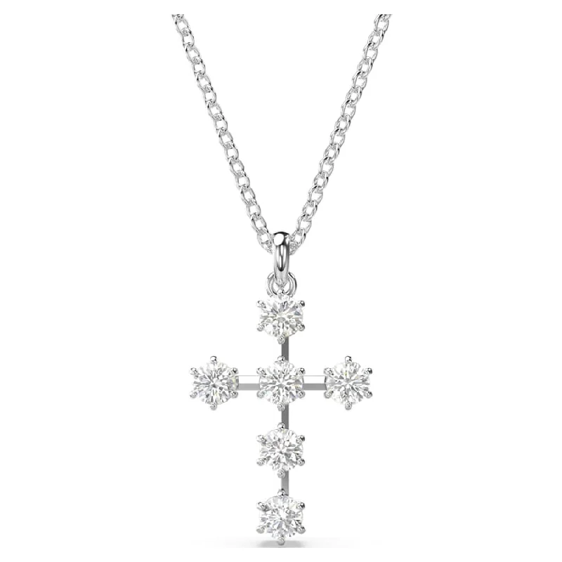 modern geometric earrings gold Swarovski Insigne 6 Stone Cross Necklace