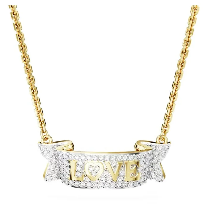 gold and turquoise statement ring Swarovski Love Necklace