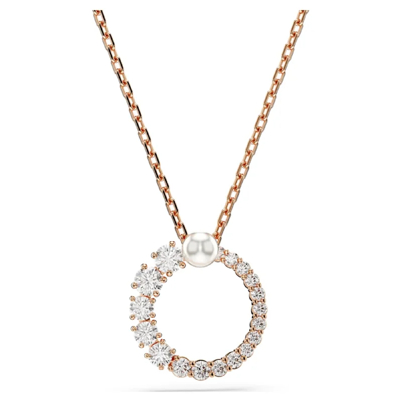 delicate gold band ring Swarovski Matrix Pearl & Crystal Necklace