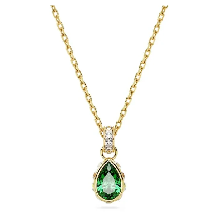 silver anklet with charms Swarovski Stilla Necklace: Emerald