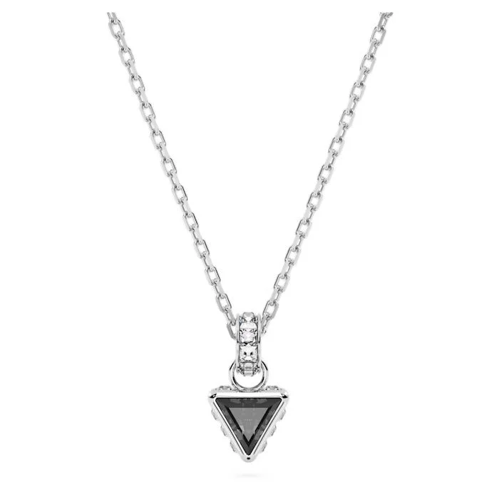 minimalist rose gold stacking rings Swarovski Stilla Necklace: Grey