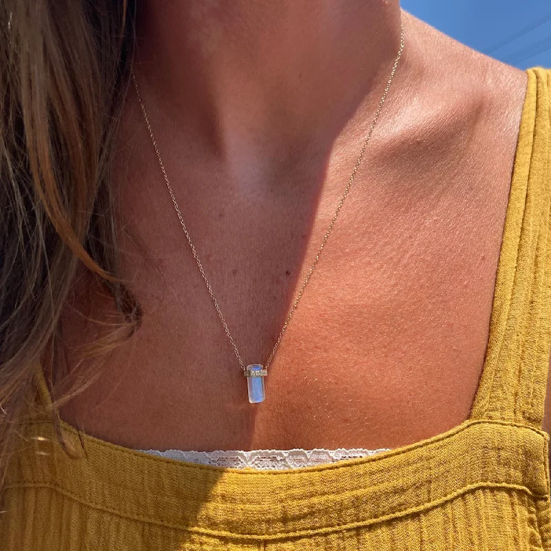 simple engraved wedding ring MOONSTONE TALISMAN NECKLACE