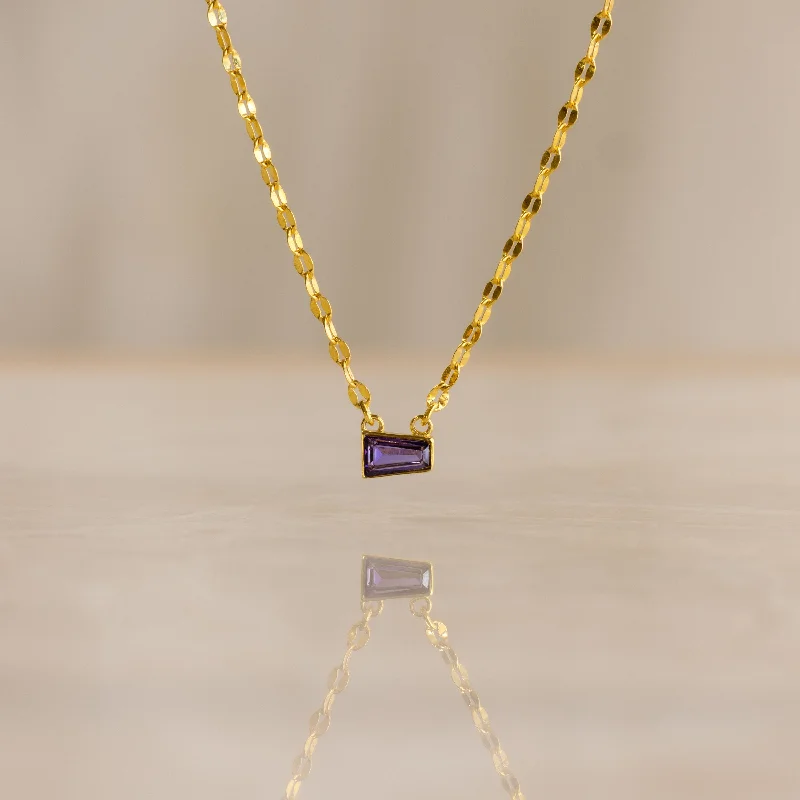 celestial star cluster earrings Tapered Baguette Birthstone Necklace