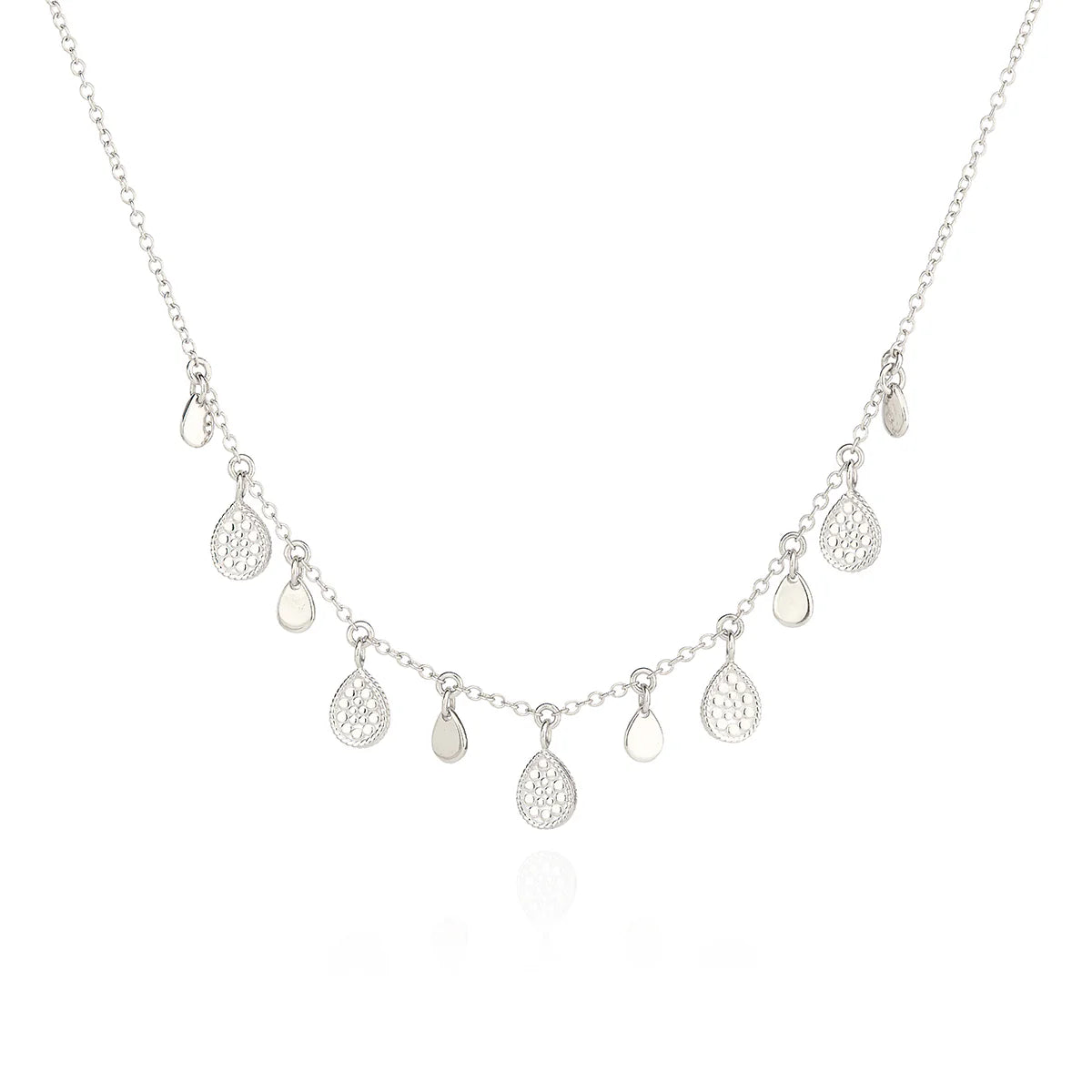 simple snake chain necklace SS Teardrop Charm Necklace (Disc)