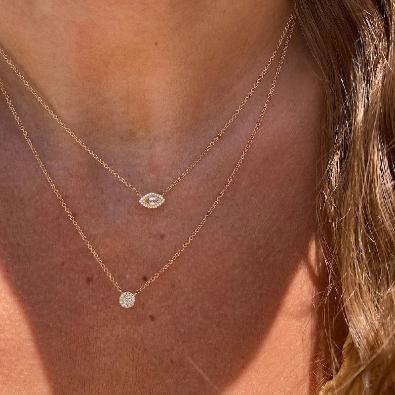 celestial moon and stars ring TINY DIAMOND DISC NECKLACE