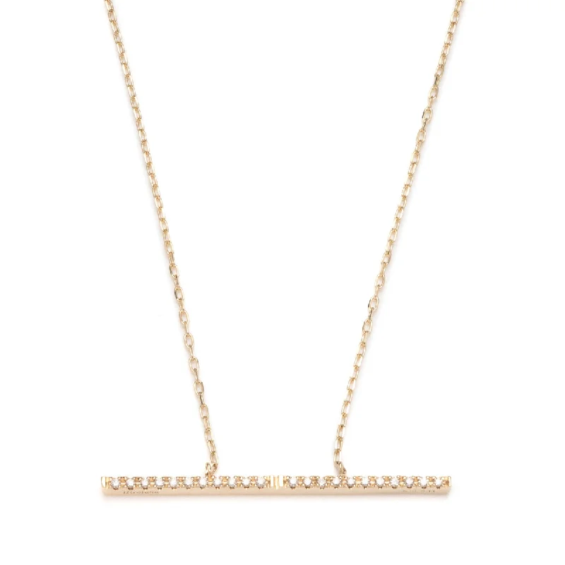 tiny diamond cross necklace "Trapeze" Diamond Necklace Large size