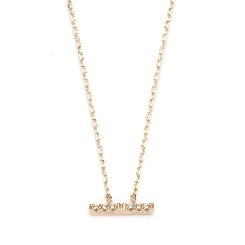 celestial meteor shower earrings "Trapeze" Diamond Necklace Small size
