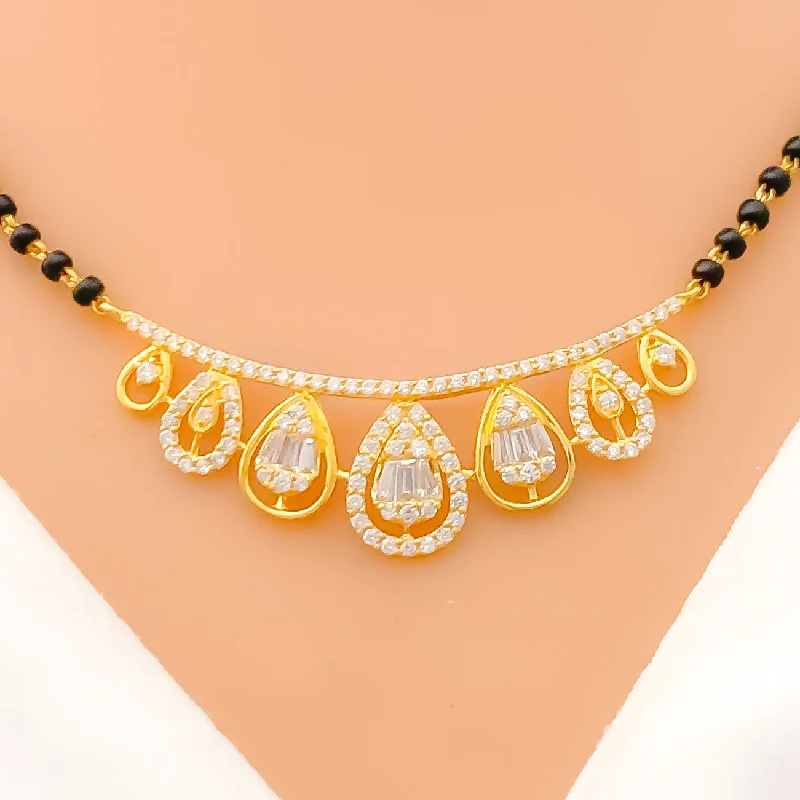 rose gold cubic zirconia earrings Trendy Tapering Drop Diamond + 18k Gold Mangal Sutra rose gold cubic zirconia earrings Trendy Tapering Drop Diamond + 18k Gold Mangal Sutra