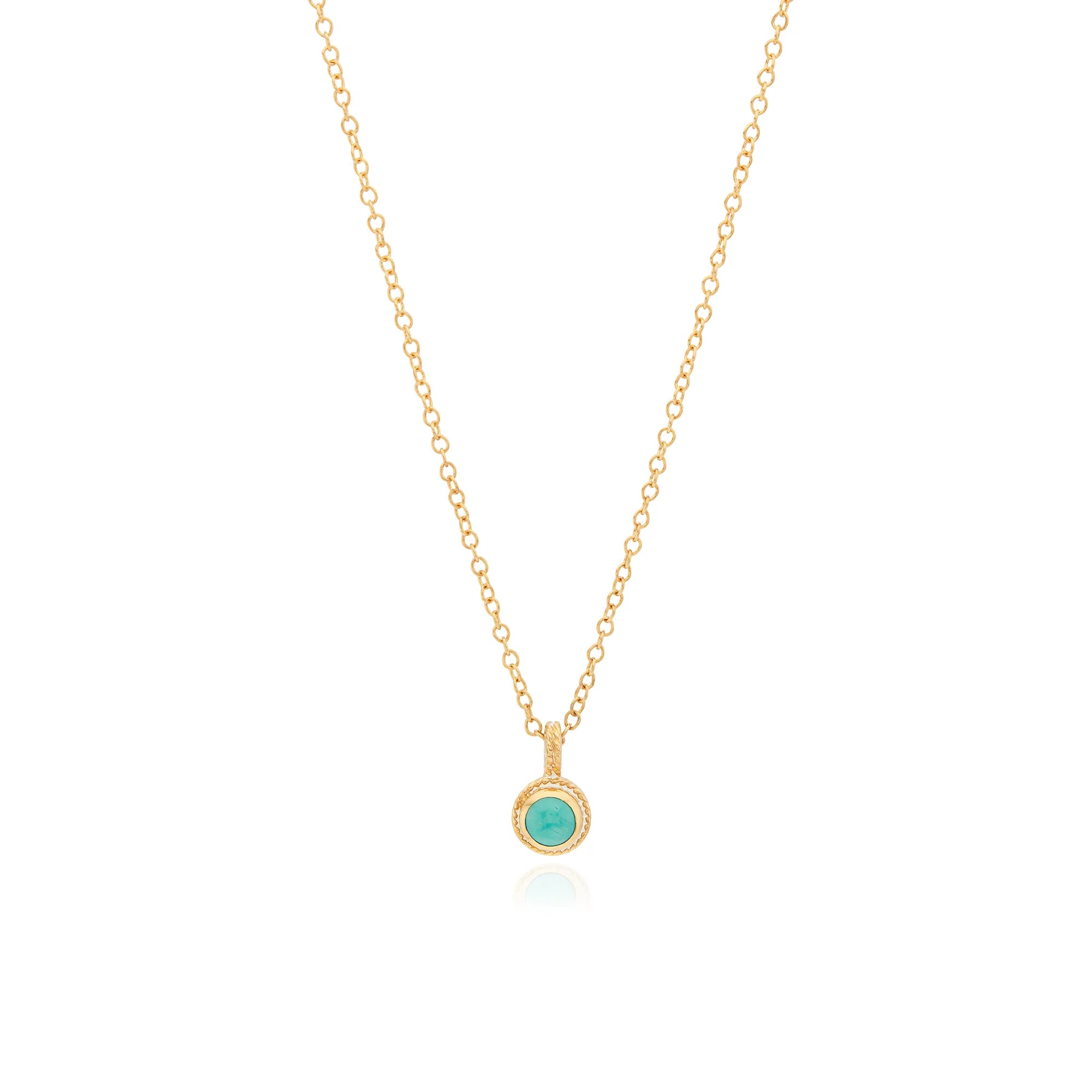 minimalist crystal quartz ring Turquoise Circle Drop Necklace (Disc)