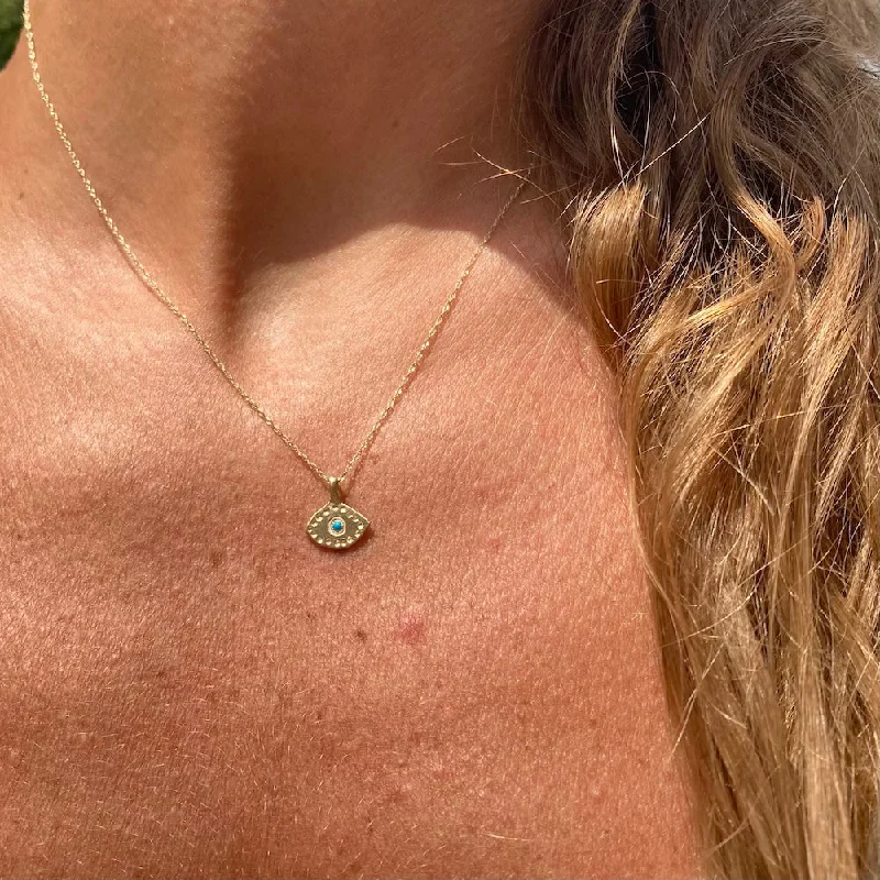 solid gold cartilage hoop TURQUOISE EYE NECKLACE