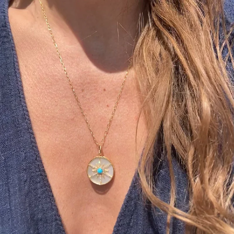 classic pearl bridal earrings TURQUOISE SKY PENDANT