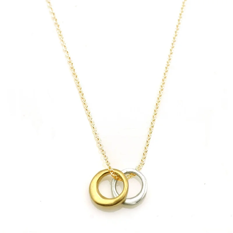 natural jade ring Two Little Circles Necklace