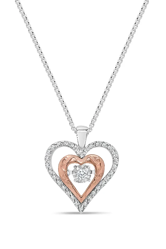 aquamarine birthstone necklace March Double Heart Diamond Pulse Sterling Silver Necklace aquamarine birthstone necklace March Double Heart Diamond Pulse Sterling Silver Necklace