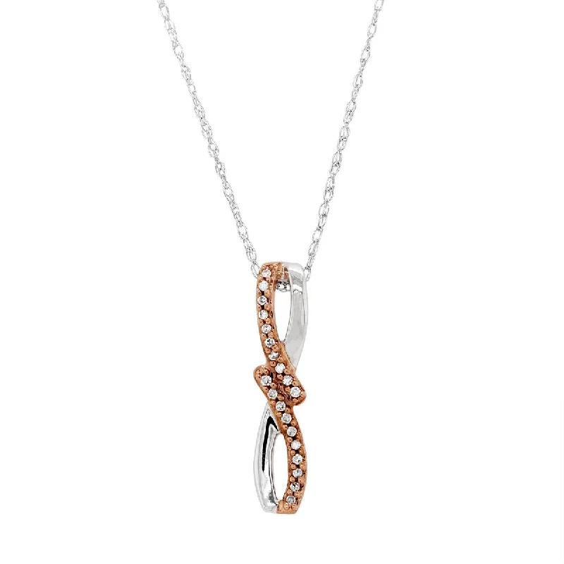 custom star sign necklace TWO-TONE GOLD TWISTED DIAMOND PENDANT, .06 CT TW